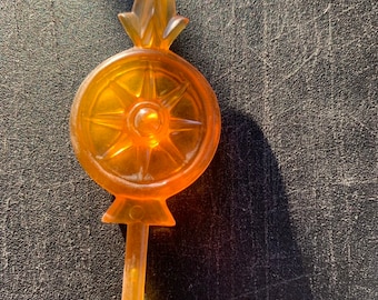 Adorno vintage raro para la punta del árbol de cerámica