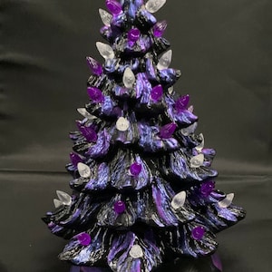 Árbol de Halloween de cerámica con luz de luna