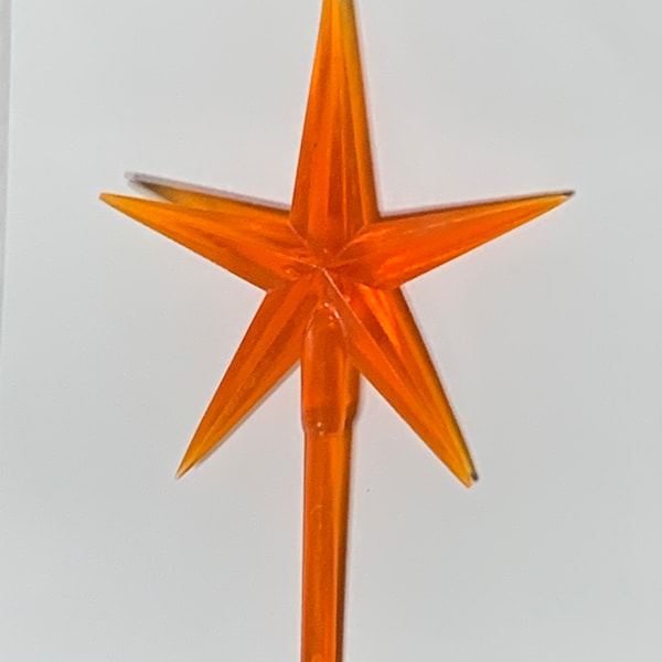 Vintage Rare Ceramic Tree Topper True Orange Color Large Star