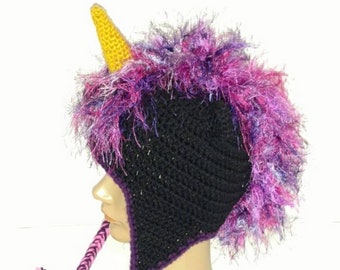 Bonnet licorne au crochet