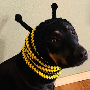 Crochet Pattern Dog Bumble Bee Snood Cowl