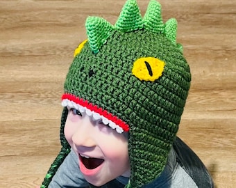 Crochet Pattern T-Rex Hat, Tyrannosaurus Rex Hat, Dragon Kids Hoodie, Stegosaurus Pattern