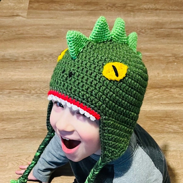 Crochet Pattern T-Rex Hat, Tyrannosaurus Rex Hat, Dragon Kids Hoodie, Stegosaurus Pattern