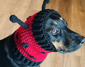 Crochet Pattern Dog Ladybug Snood Cowl