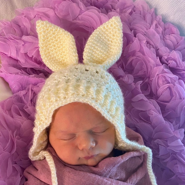 Crochet Pattern Baby Andrea Bunny Bonnet