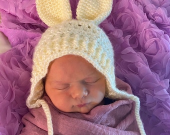 Crochet Pattern Baby Andrea Bunny Bonnet