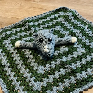 Crochet Pattern Rhinoceros Baby Lovey Blanket, Rhino Lovey