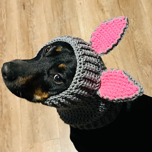 Patrón de crochet perro conejito conejo redecilla capucha