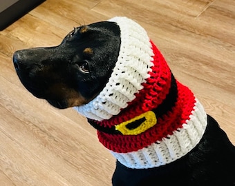 Dog Santa Claus Christmas Snood Cowl