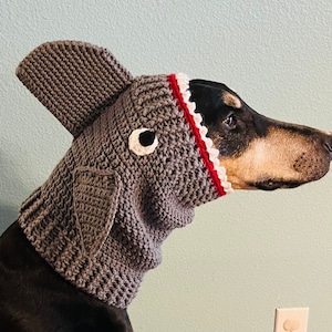 Crochet Pattern Dog Shark Snood Scarf