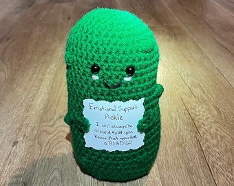 Crochet Pattern Emotional Support Pickle Amigurumi