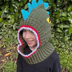 Crochet Pattern T-Rex Cowl, Tyrannosaurus Rex Hat, Dragon Kids Hoodie, Stegosaurus Pattern