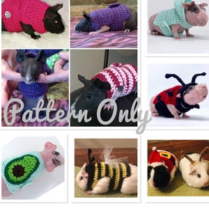 Crochet Pattern Guinea Pig Clothes & Costumes Collection- 13 Crochet Patterns