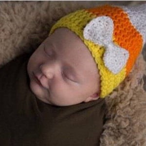 Candy Corn Pattern, Crochet Pattern, Crochet Candy Corn, Crochet Fall Pattern, Baby Candy Corn Hat, Fall Baby Hat, Halloween Pattern