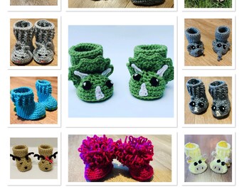 11 Crochet Pattern Baby Booties Collection- 11 Crochet Patterns Ebook