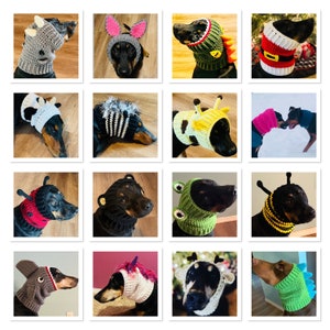 16 Crochet Pattern Dog Snood Costumes Collection- 16 Crochet Patterns Ebook