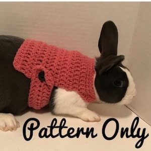 Crochet Pattern Rabbit Sweater, Rabbit Clothes Pattern