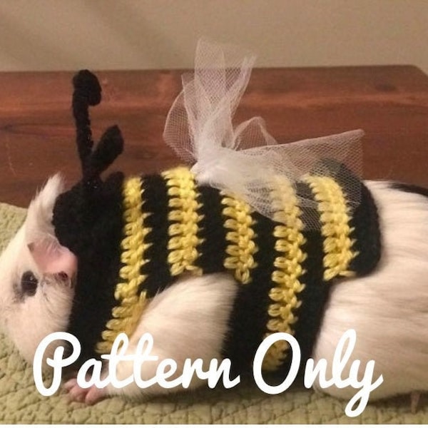 Crochet Pattern Guinea Pig Bumble Bee Costume, Guinea Pig Clothes Pattern