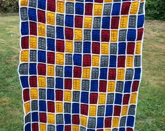 Building Blocks, Blanket Pattern, Crochet Pattern, Block Pattern, Brick Blanket, Baby Blanket Pattern, Kids Blanket Pattern