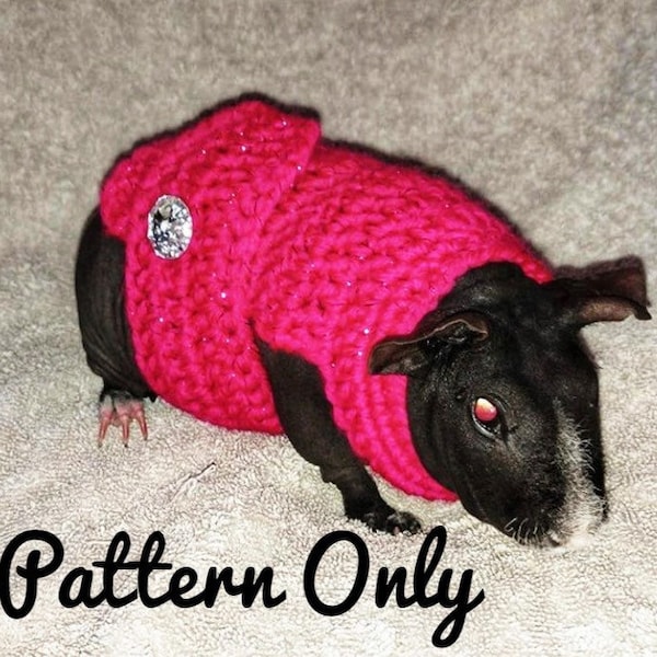 Crochet Pattern Guinea Pig Clothes, Guinea Pig Sweater Pattern, Skinny Pig Sweater Crochet Pattern