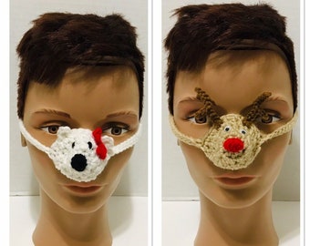 Nose Warmer Crochet Pattern for Reindeer and Polar Bear