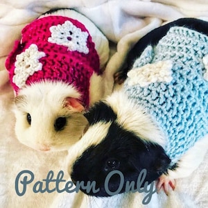 Crochet Pattern Guinea Pig Snowflake Sweater, Guinea Pig Clothes Pattern, Guinea Pig Sweater Pattern, Skinny Pig Sweater Crochet Pattern