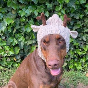 Crochet Pattern Dog Antler Snood Hat