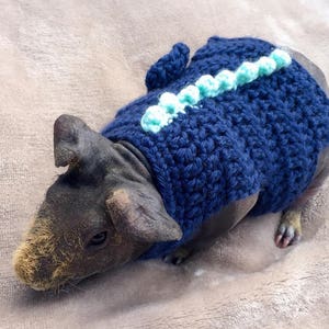 Guinea Pig Dinosaur Costume, Alligator Costume, Crocodile Costume, Guinea Pig Clothes, Skinny Pig Sweater, Cavy Sweater, Crochet