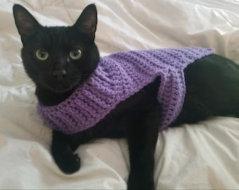 Crochet Pattern Cat Sweater, Cat Clothes Pattern, Dog Clothes Pattern, Pet Clothes Pattern