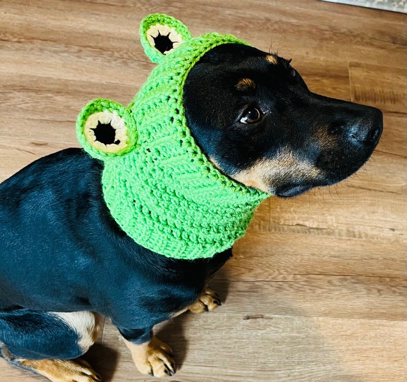 Crochet Pattern Dog Frog Snood Cowl image 1