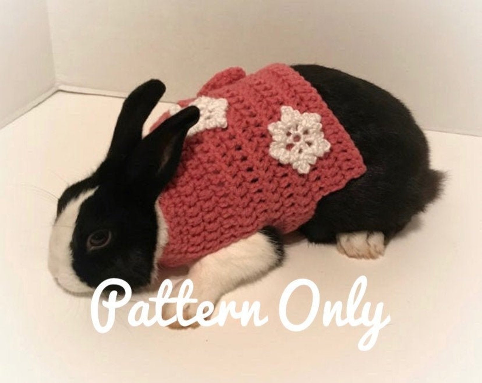 Crochet Pattern Rabbit Snowflake Sweater, Rabbit Clothes Pattern - Etsy