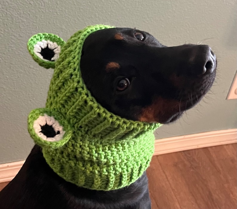 Crochet Pattern Dog Frog Snood Cowl image 2