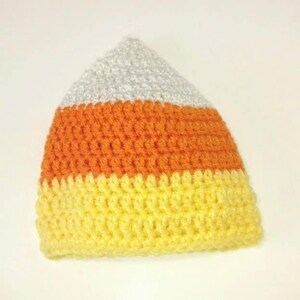 Candy Corn Pattern, Crochet Pattern, Crochet Candy Corn, Crochet Fall Pattern, Baby Candy Corn Hat, Fall Baby Hat, Halloween Pattern image 4