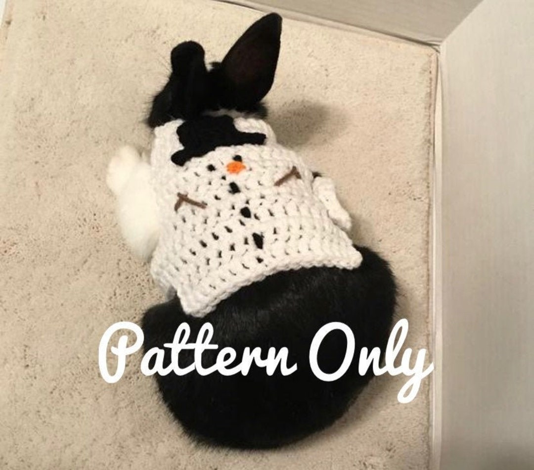 Crochet Pattern Rabbit Snowman Sweater, Rabbit Clothes Pattern - Etsy