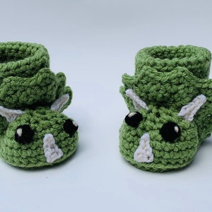 Crochet Pattern Baby Triceratops Dinosaur Booties image 5