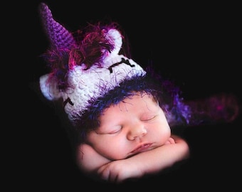 Crochet Pattern Newborn Unicorn Cape