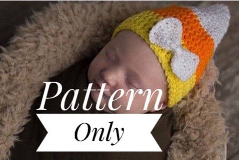 Candy Corn Pattern, Crochet Pattern, Crochet Candy Corn, Crochet Fall Pattern, Baby Candy Corn Hat, Fall Baby Hat, Halloween Pattern image 2