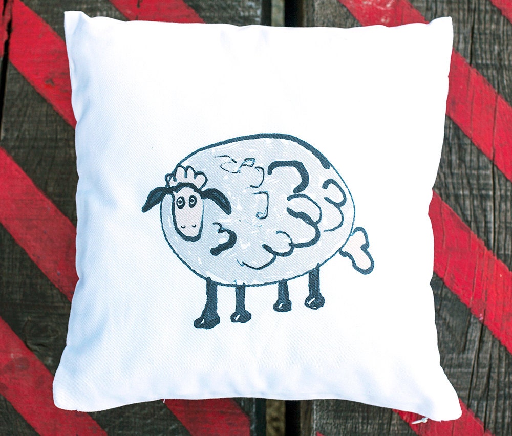 Moutons de Bébé Coussin Oreiller Chambre Decor Enfants Collection d'animaux en Cadeau 30x30cm