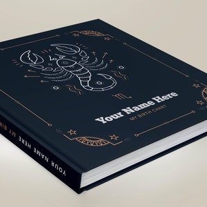 Astrología: Lectura de la carta natal en libro de tapa dura - Informe de carta natal 100% personalizado y hecho a medida en más de 40 páginas - Diseño de cubierta retro oscuro