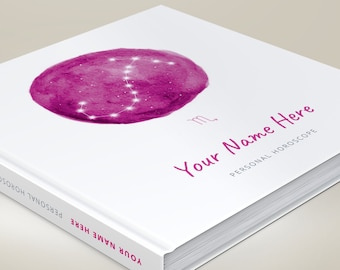 Astrology: Birth chart reading in hardcover book - 100% personalized - Pink Constellation