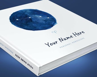 Astrology: Birth chart reading in hardcover book - 100% personalized, custom made natal chart report on 40+ pages - Blue Constellation