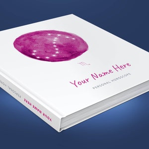 Astrology: Birth chart reading in hardcover book - 100% personalized, custom made natal chart report - Pink Constellation design