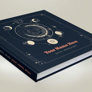 Astrology: Birth chart reading in hardcover book - 100% personalized, custom made natal chart report on 40+ pages - Alchemy Dark design