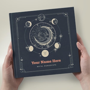 Astrologia: Lettura del tema natale in un libro con copertina rigida - Report del tema natale personalizzato al 100%, realizzato su misura, di oltre 40 pagine - Design Alchemy Dark