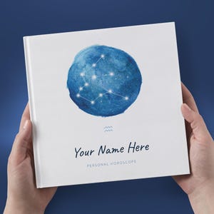 Astrology: Birth chart reading in hardcover book - 100% personalized, custom made natal chart report on 40+ pages - Blue Constellation