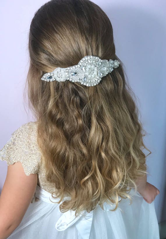 Molly Pearl Wedding Crystal Rhinestones Diamante Vintage Bridal Hair Comb Clip