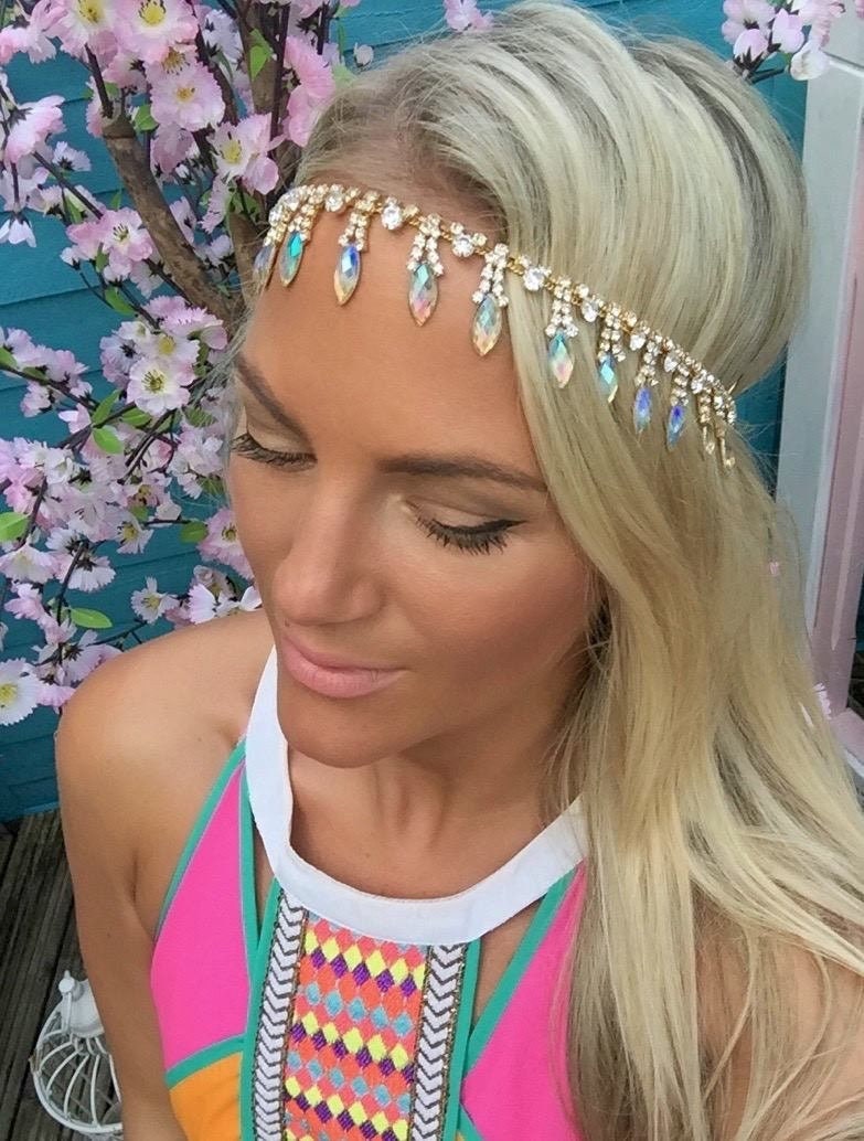 Gatsby Beaded Tassel Hair Band Bridal 1920s Flapper Feather Headband with Stretchy Lace  main image 2