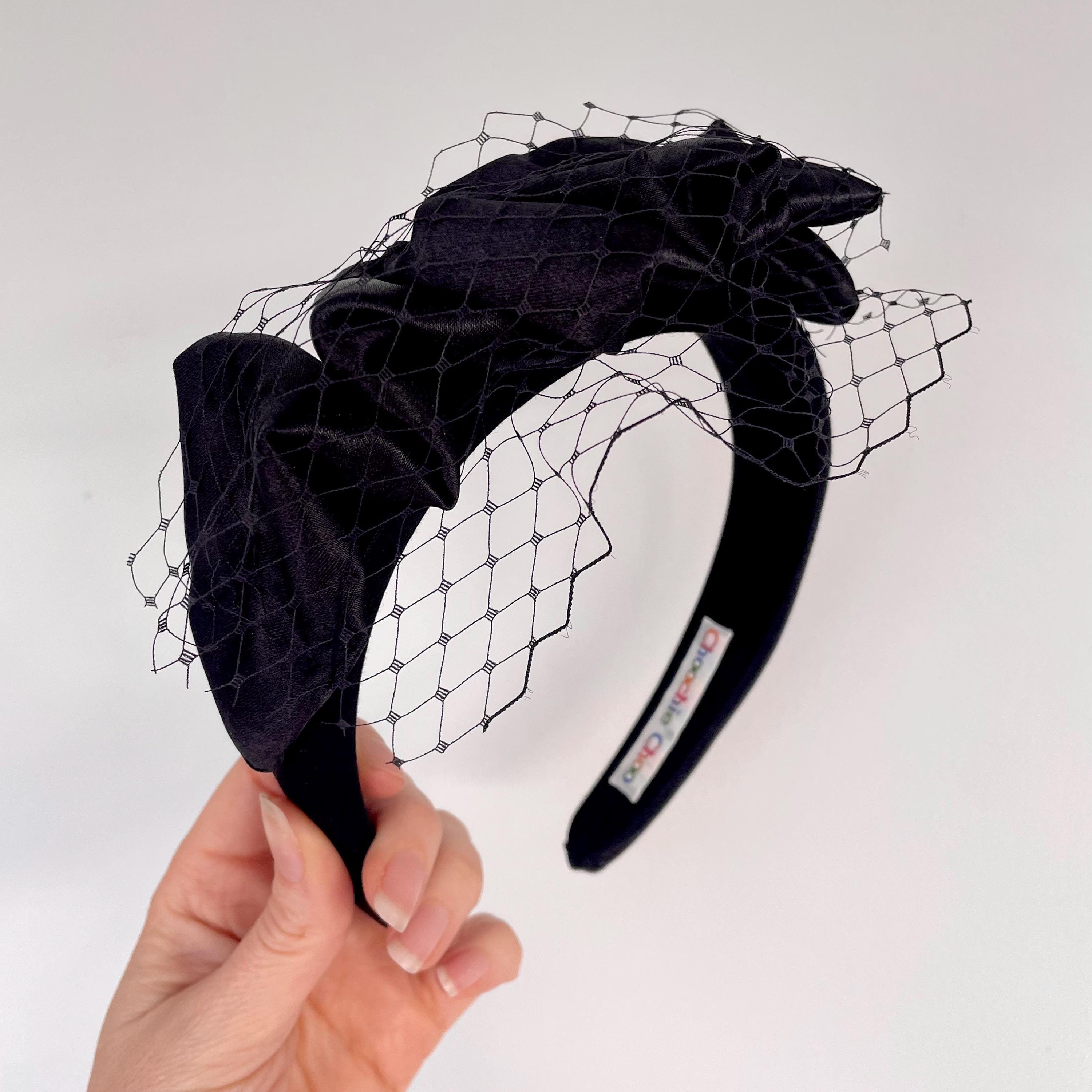 Black Net Headband - Etsy Ireland