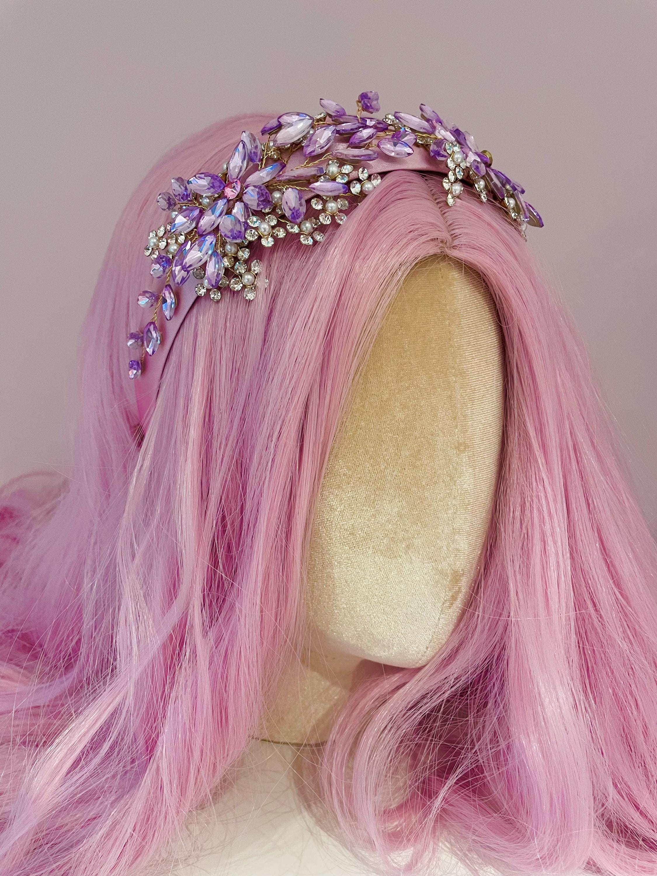 Purple Crystal Beaded Leaf Headband S181d1c53b3074d20ab67110b89b3d  main image 2