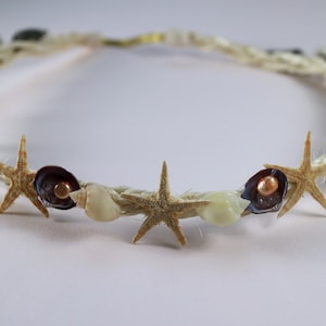 Star Fish Sea Shell Mother Of Pearl Hair Head Band Summer Mermaid Crown Beach